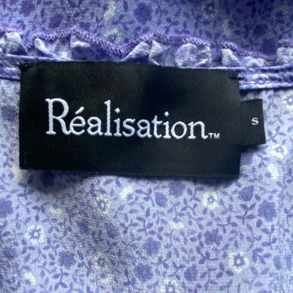 Realization Par Julia Dress in Purple Haze Silk Floral Ruffle Mini Babydoll - Picture 7 of 12